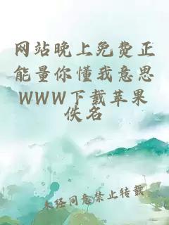 网站晚上免费正能量你懂我意思WWW下载苹果